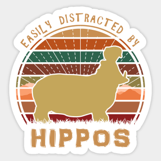 Easily Distracted By Hippos Sticker